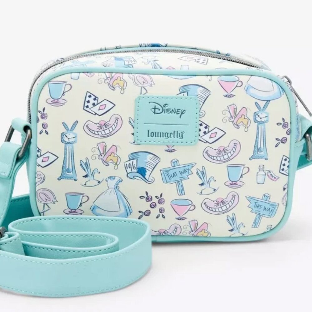 Loungefly Disney Alice In Wonderland Icons Camera Crossbody Bag Purse NWT